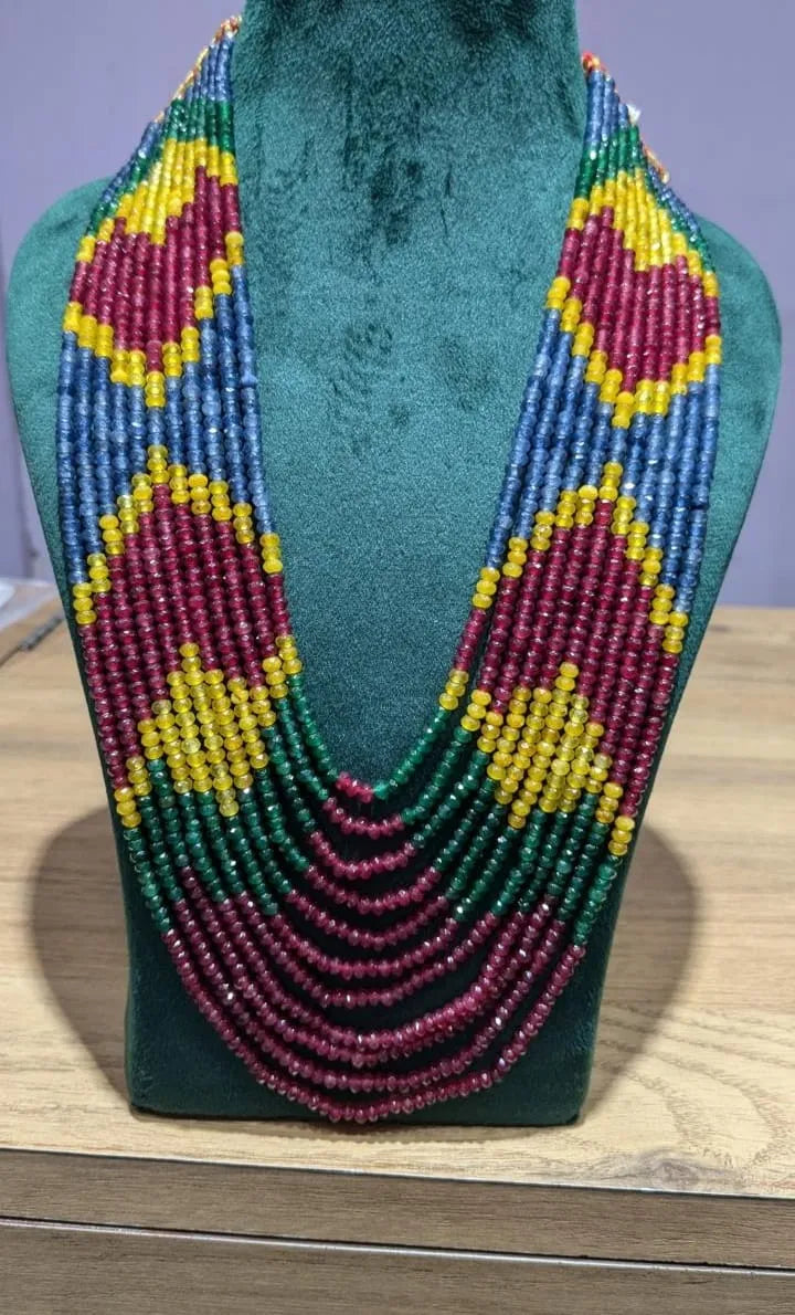 Navaratan oynx beads necklace