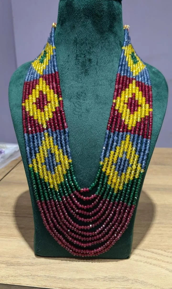 Navaratan oynx beads necklace