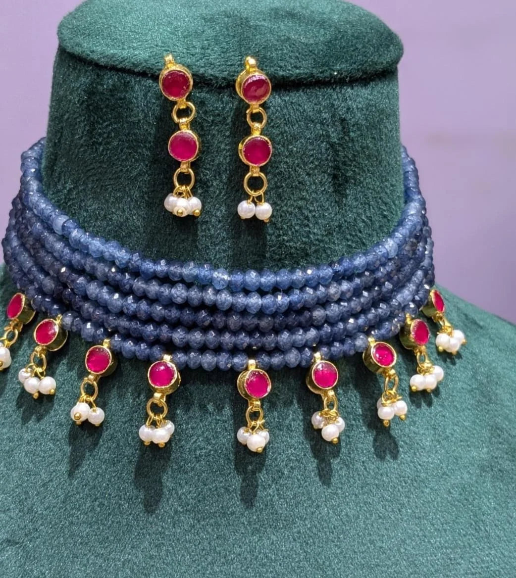oynx beaded choker set